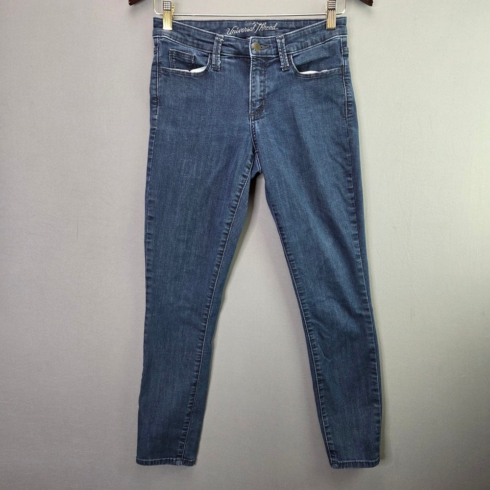 Universal Thread Skinny Jeans Mid Rise Size 2/26R Dark Wash Stretch Denim Blue